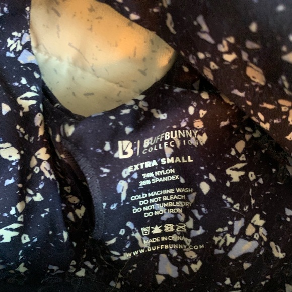 BuffBunny Collection Navy Terrazzo leggings and Sports Bra Set size Extra Small - Picture 10 of 11